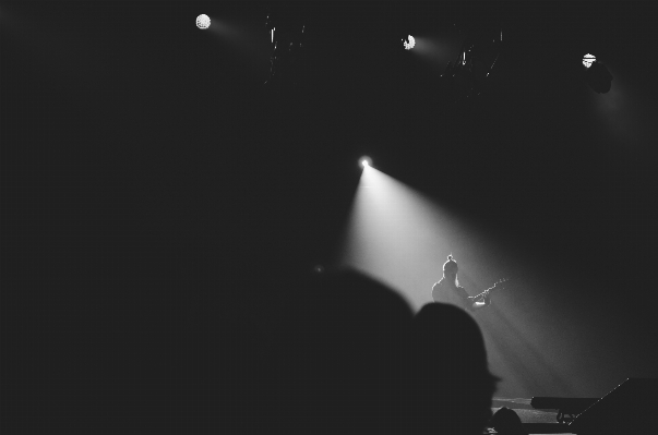 Music light black and white guitar Photo