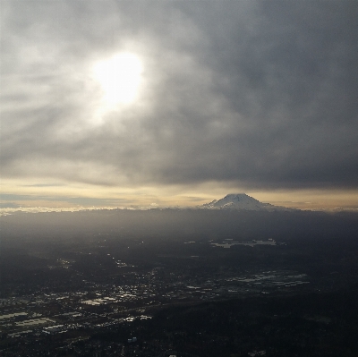 Sea horizon mountain cloud Photo