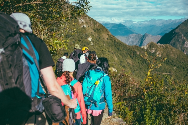 Walking person mountain hiking Photo