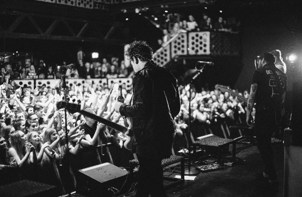 Rock music black and white guitar Photo