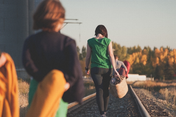 Man walking people girl Photo