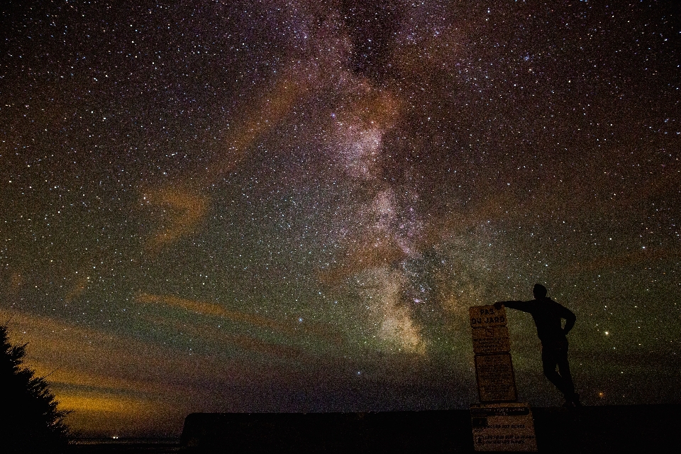 Bayangan hitam langit malam bintang