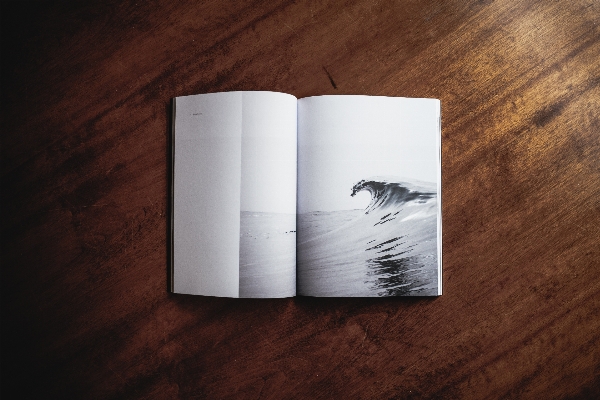 Desk book wood white Photo