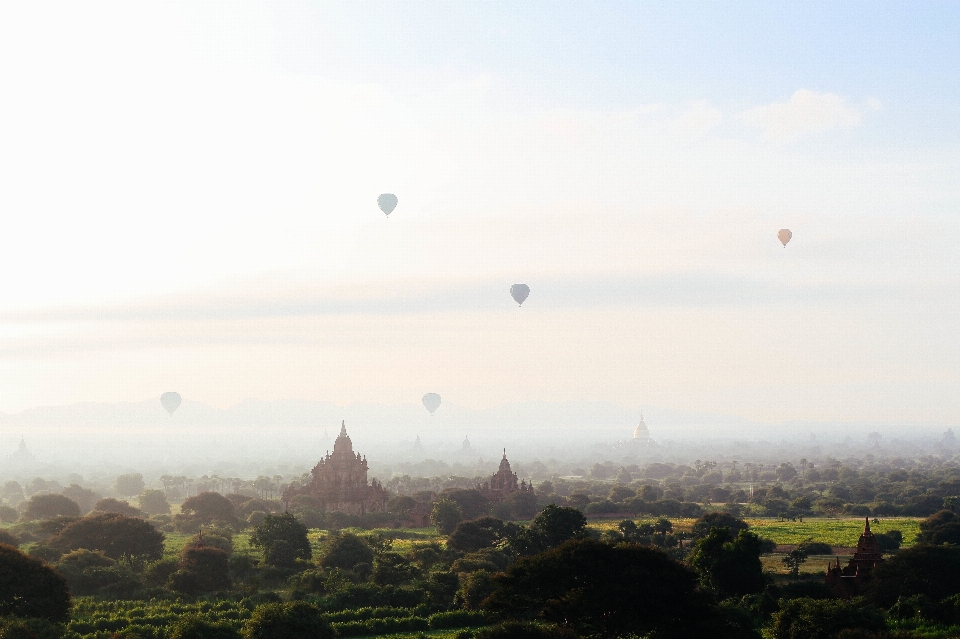 Sky countryside morning balloon