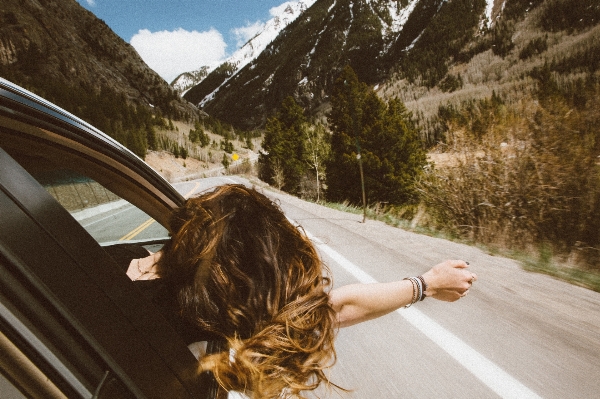 Mountain girl hair car Photo