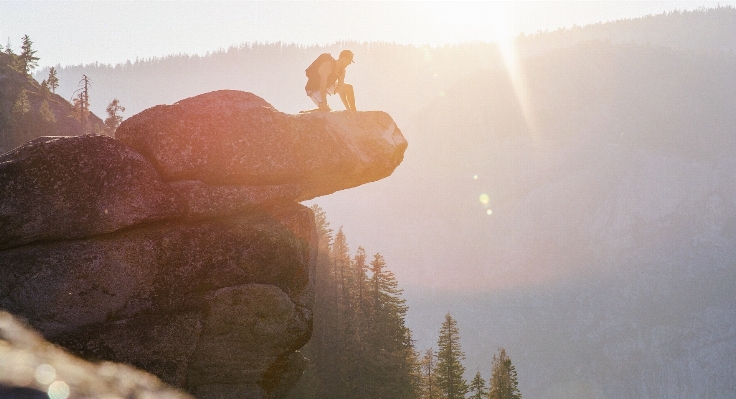 Photo Rock personne montagne neige