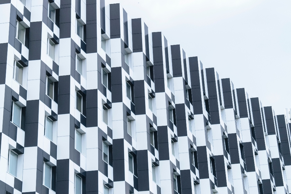 Schwarz und weiß
 die architektur fenster gebäude