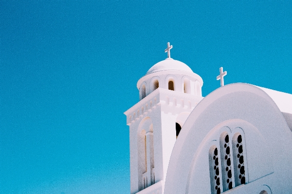 Foto Bangunan menara biru gereja