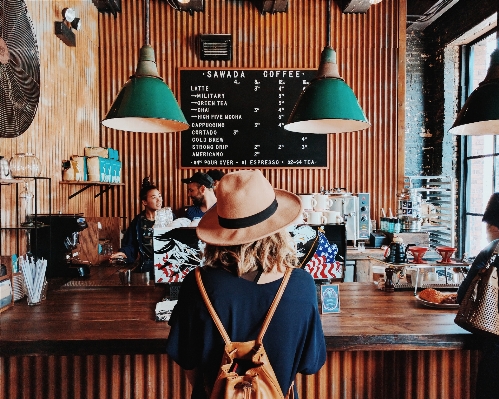 Foto Orang kedai kopi
 kopi wanita