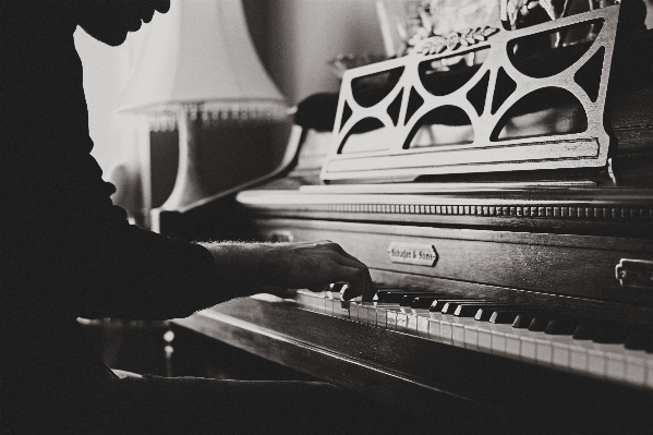 Man music black and white keyboard Photo