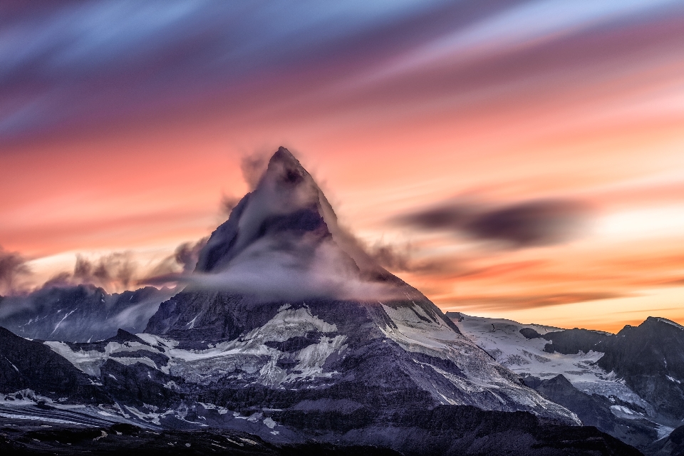 Mountain cloud sky sunrise