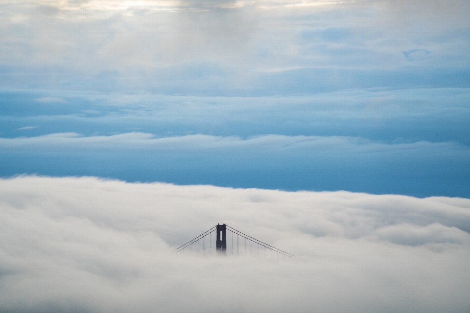 Mer horizon montagne nuage