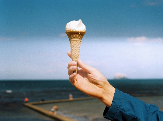 Hand beach sea water Photo