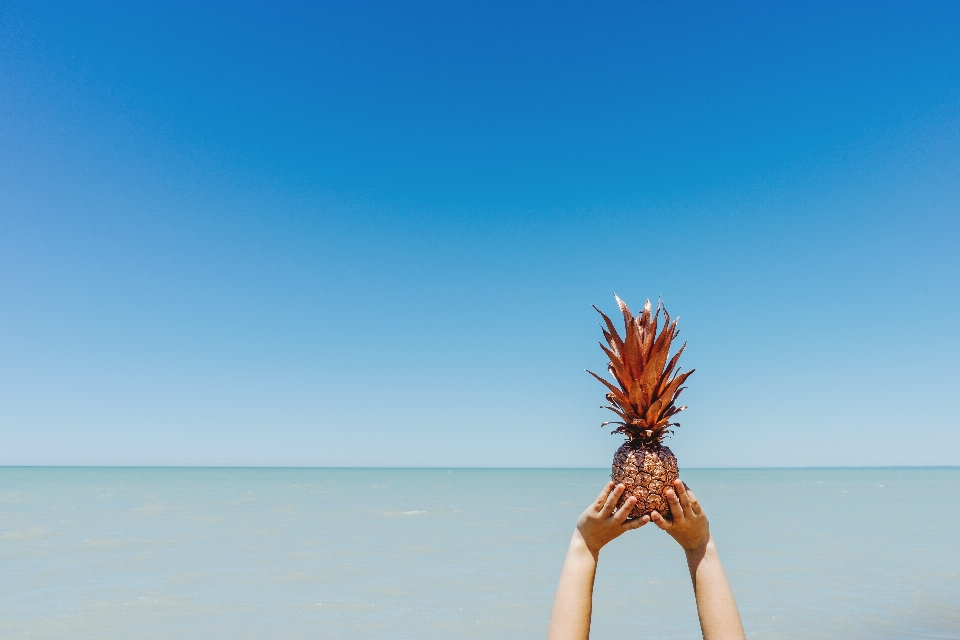 Hand beach sea water