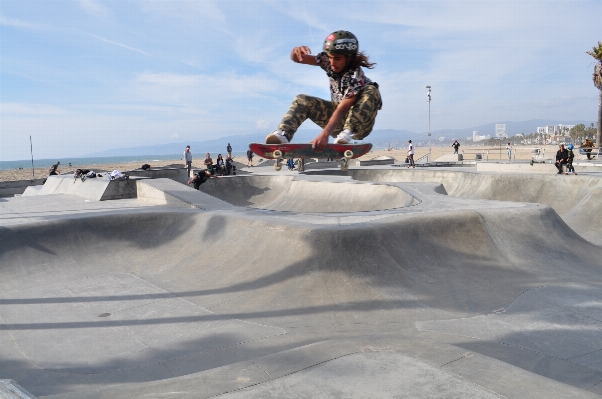 Sand skateboarding extreme sport winter Photo