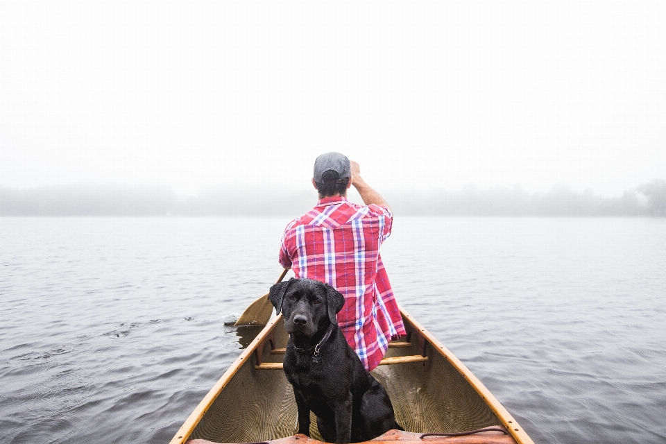 Man water boat lake