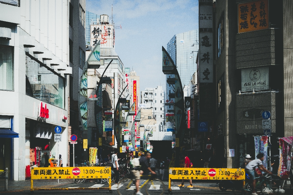 Pedestrian road street building