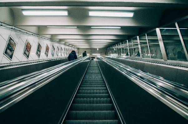 Light architecture escalator subway Photo