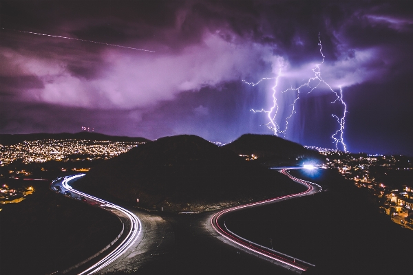 Light cloud traffic night Photo