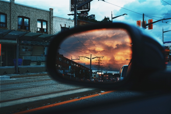 Light sunset road car Photo