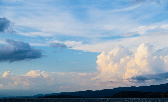 Sea horizon mountain cloud Photo