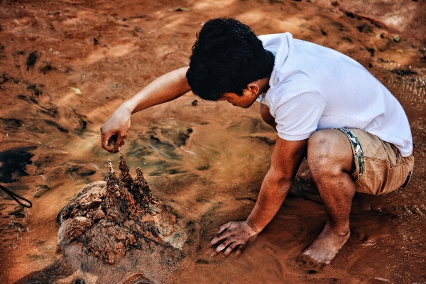 Man sand boy adventure Photo