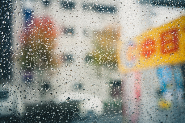 Droplet texture rain window Photo