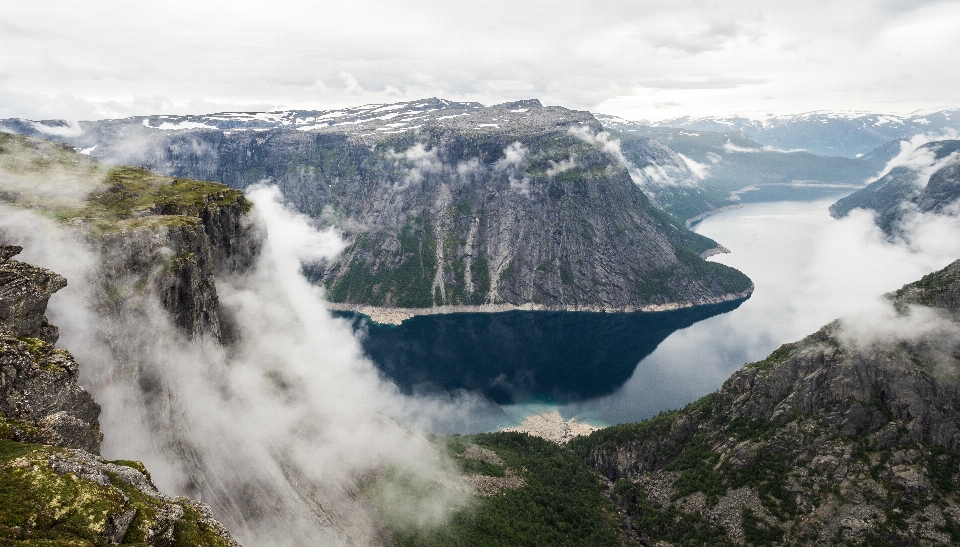 Landscape waterfall mountain cloud