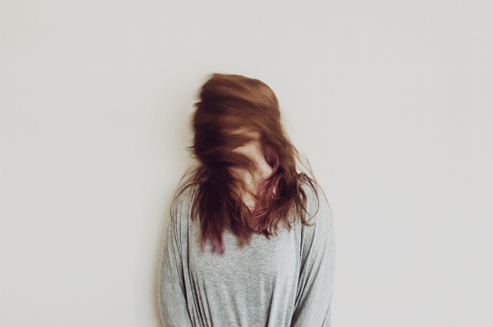 Mulher cabelo branco fotografia