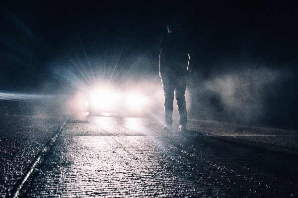 Man light cloud fog Photo