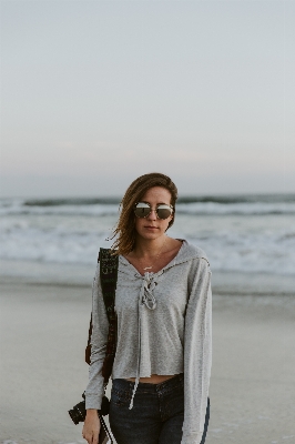 Beach sea sand girl Photo