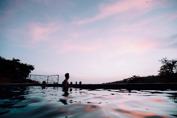 Man beach sea water Photo