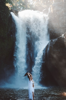 Sea water rock waterfall Photo