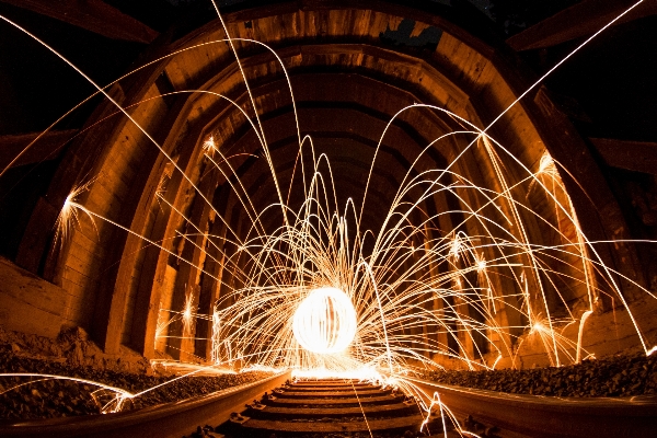 Light night sparkler lighting Photo