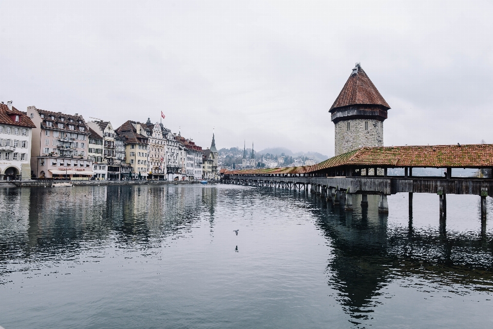 Sea water bridge town