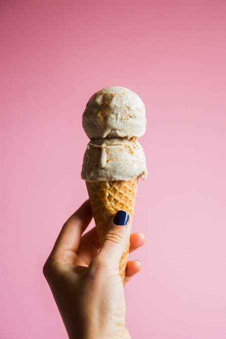 Hand finger food ice cream