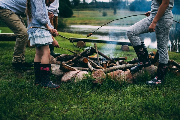 Grass lawn fishing fire Photo