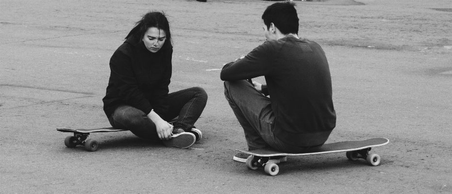 Black and white photography skateboard Photo