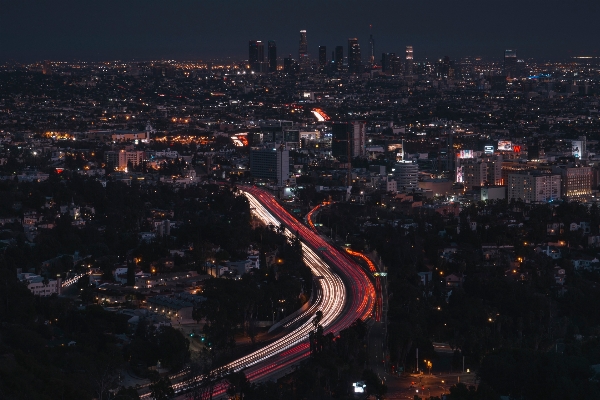 Skyline night highway city Photo