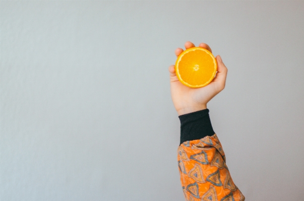 Hand flower orange pattern Photo