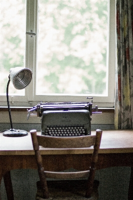 Desk table wood chair Photo