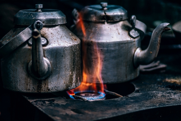 Pot metal flame drink Photo