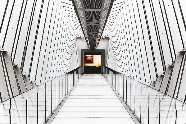 Architecture white bridge perspective Photo