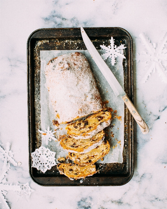 Snow food baking bread