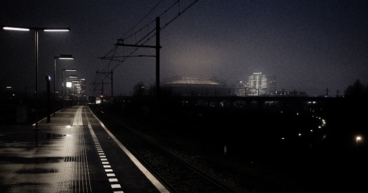 Light fog skyline night Photo