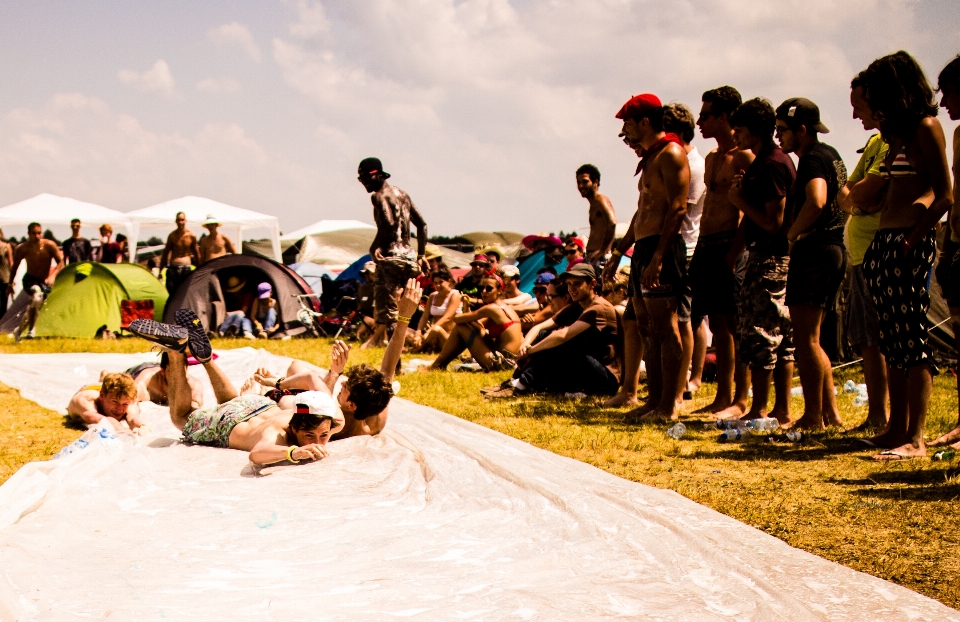 People crowd canon camping