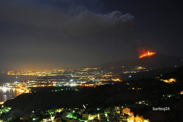 Foto Cakrawala matahari terbenam malam fajar