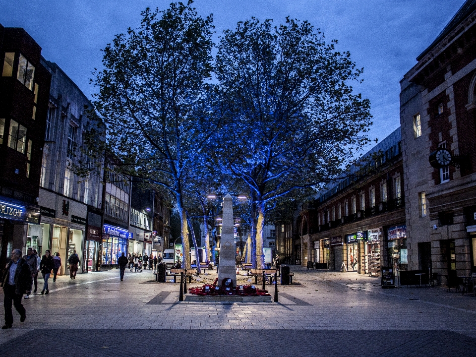 Peatonal camino calle noche