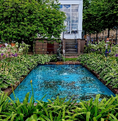 Grass lawn flower walkway Photo