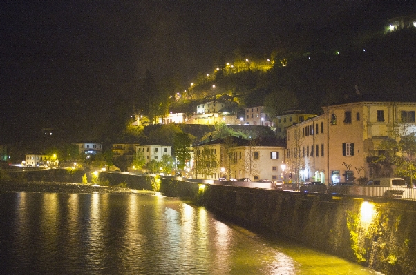 Night river canal cityscape Photo